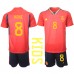 Günstige Spanien Koke #8 Babykleidung Heim Fussballtrikot Kinder WM 2022 Kurzarm (+ kurze hosen)